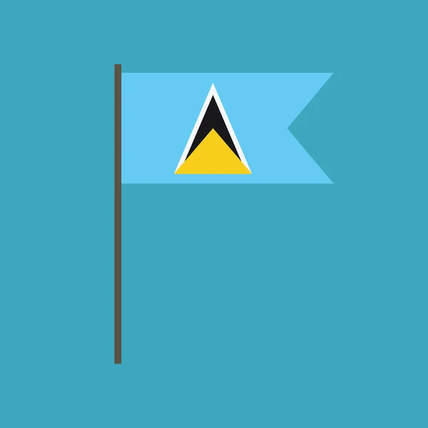 Saint Lucia Flag Icon Flat Design Independence Day National Day — Stock Vector