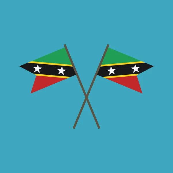 Άγιος Χριστόφορος Και Νέβις Εικονίδιο Σημαίας Επίπεδη Σχεδίαση Ημέρα Ανεξαρτησίας — Διανυσματικό Αρχείο
