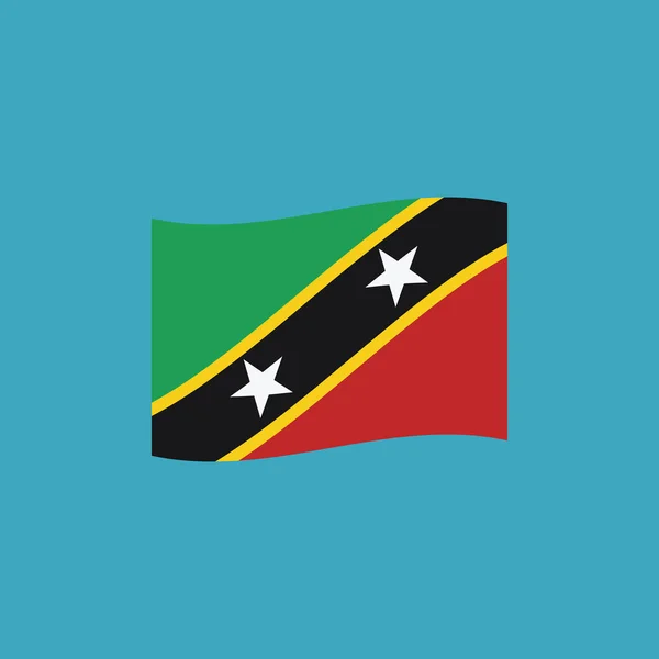 Saint Kitts Och Nevis Flagg Ikon Platt Design Självständighetsdagen Eller — Stock vektor