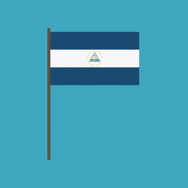 Nikaragua Ikona Příznaku Plochý Design Den Nezávislosti Nebo Národní Den — Stockový vektor