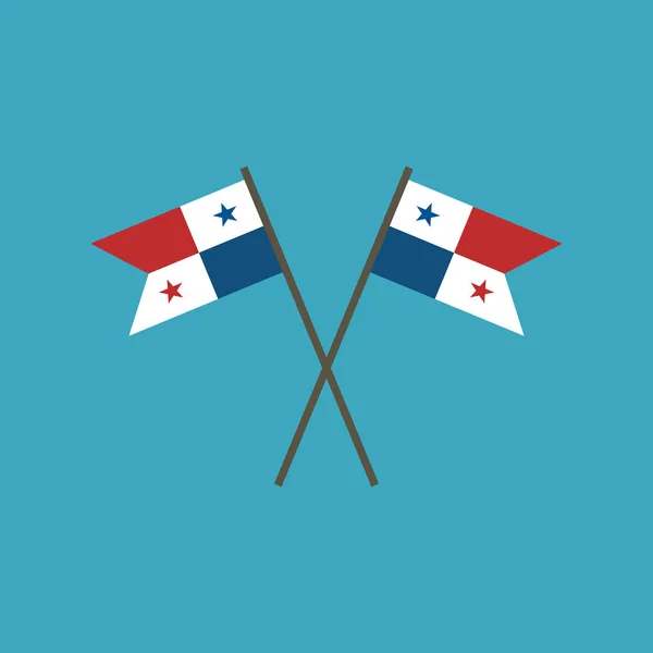 Ícone Bandeira Panamá Design Plano Dia Independência Conceito Feriado Nacional —  Vetores de Stock