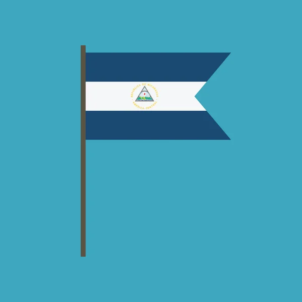 Bandera Nicaragua Icono Diseño Plano Día Independencia Concepto Día Fiesta — Vector de stock