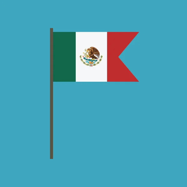 平面设计中的墨西哥国旗图标 独立日或国庆节假期概念 — 图库矢量图片