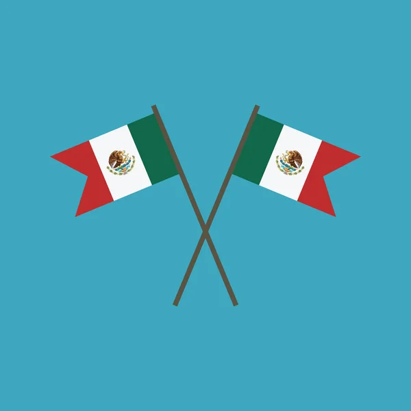 Meksika Bayrağı Simgesi Düz Tasarım Bağımsızlık Günü Ulusal Gün Tatil — Stok Vektör