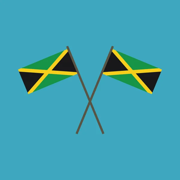 Icono Bandera Jamaica Diseño Plano Día Independencia Concepto Día Fiesta — Vector de stock