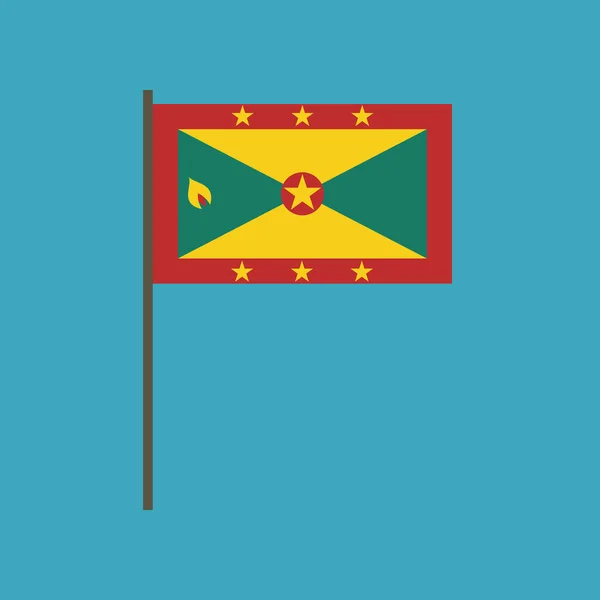 Ikona Příznaku Grenada Plochý Design Den Nezávislosti Nebo Národní Den — Stockový vektor