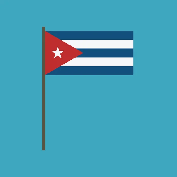 古巴国旗图标在平面设计 独立日或国庆节假期概念 — 图库矢量图片