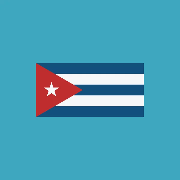 Bandera Cuba Icono Diseño Plano Día Independencia Concepto Día Fiesta — Vector de stock