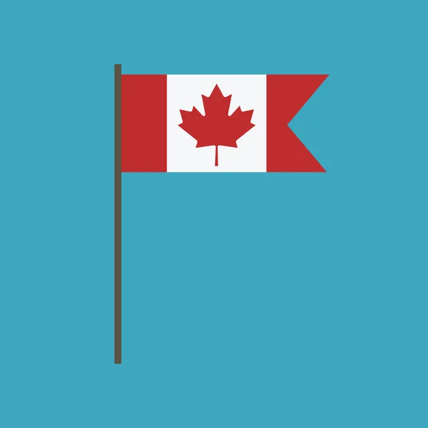 Bandera Canadá Icono Diseño Plano Día Independencia Concepto Día Fiesta — Vector de stock