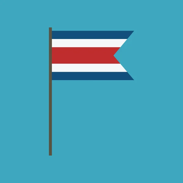 Costa Rica Zászló Ikonra Lapos Design Függetlenség Napja Vagy Nemzeti — Stock Vector