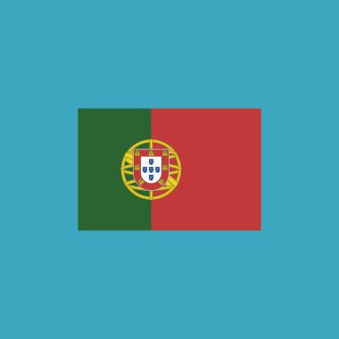 Portekiz bayrağı simgesi düz tasarım. Bağımsızlık günü ya da ulusal gün tatil kavramı.