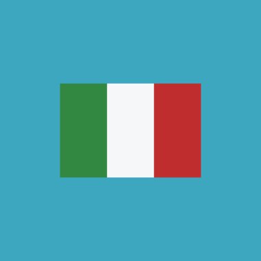 İtalya bayrak simgesi düz tasarım. Bağımsızlık günü ya da ulusal gün tatil kavramı.