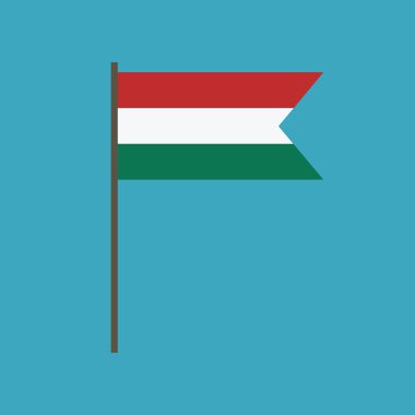 Macaristan bayrak simgesi düz tasarım. Bağımsızlık günü ya da ulusal gün tatil kavramı.