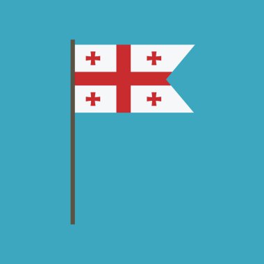 Georgia bayrak simgesi düz tasarım. Bağımsızlık günü ya da ulusal gün tatil kavramı.
