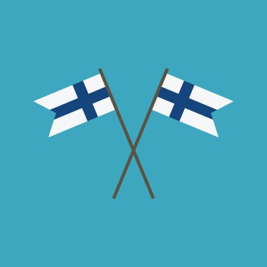 Finlandiya bayrak simgesi düz tasarım. Bağımsızlık günü ya da ulusal gün tatil kavramı.