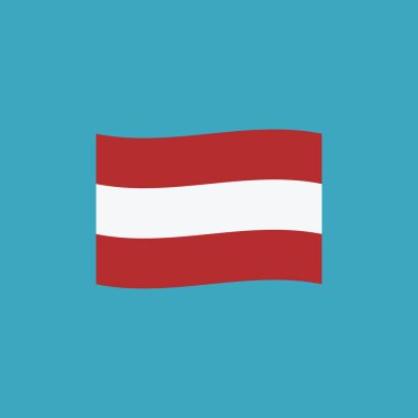 Avusturya bayrağı simgesi düz tasarım. Bağımsızlık günü ya da ulusal gün tatil kavramı.