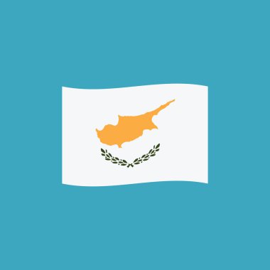 Kıbrıs bayrağı simgesi düz tasarım. Bağımsızlık günü ya da ulusal gün tatil kavramı.