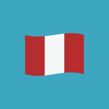 Peru bayrak simgesi düz tasarım. Bağımsızlık günü ya da ulusal gün tatil kavramı.