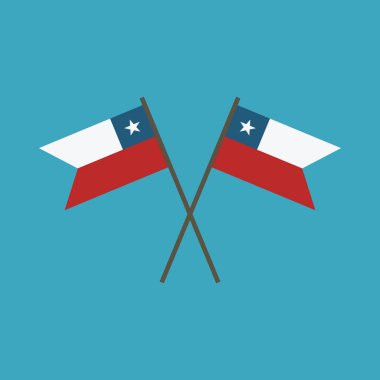 Şili bayrak simgesi düz tasarım. Bağımsızlık günü ya da ulusal gün tatil kavramı.