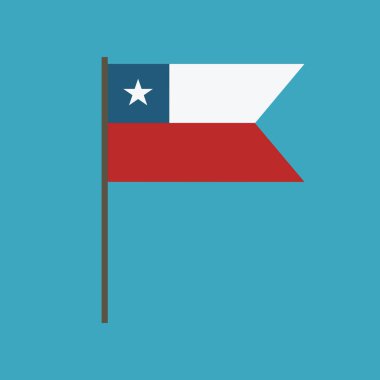 Şili bayrak simgesi düz tasarım. Bağımsızlık günü ya da ulusal gün tatil kavramı.