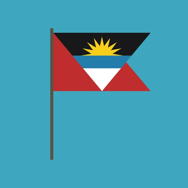 Ícone Bandeira Antígua Barbuda Design Plano Dia Independência Conceito Feriado — Vetor de Stock