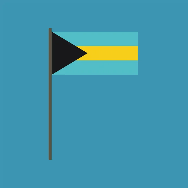 Ikona Příznaku Bahamy Plochého Tvaru Den Nezávislosti Nebo Národní Den — Stockový vektor