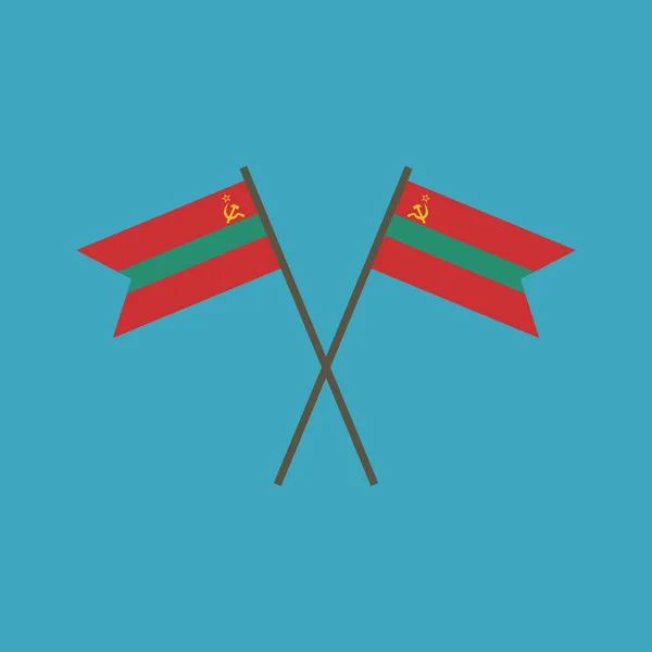 Bandera Transnistria Icono Diseño Plano Día Independencia Concepto Día Fiesta — Archivo Imágenes Vectoriales