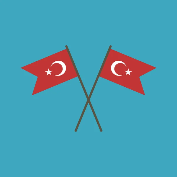 Ikona Příznaku Turecko Plochý Design Den Nezávislosti Nebo Národní Den — Stockový vektor