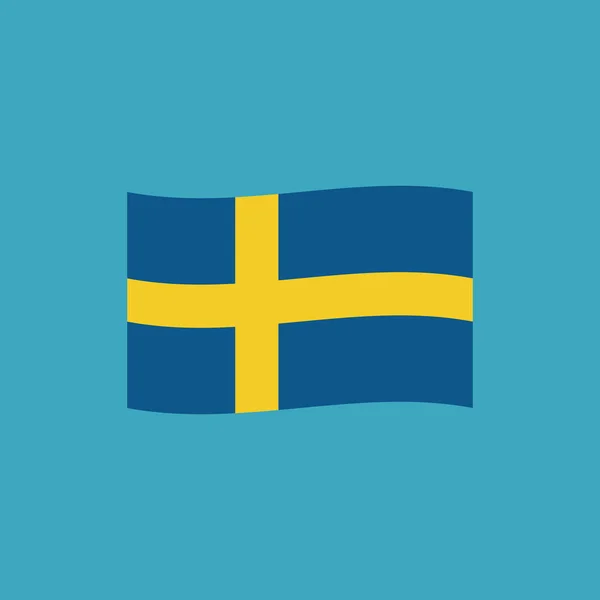 Ikona Příznaku Švédsko Plochý Design Den Nezávislosti Nebo Národní Den — Stockový vektor