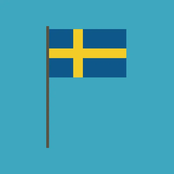 Ikona Příznaku Švédsko Plochý Design Den Nezávislosti Nebo Národní Den — Stockový vektor