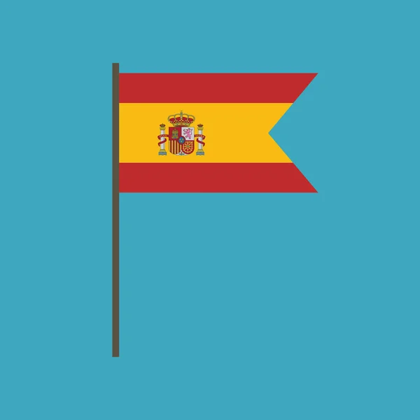 Bandera España Icono Diseño Plano Día Independencia Concepto Día Fiesta — Archivo Imágenes Vectoriales