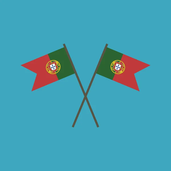 Португалія Значок Прапорця Плоский Дизайн День Незалежності Або Національний День — стоковий вектор