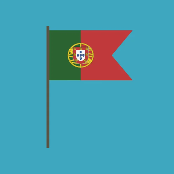 Portugal Flag Icon Flat Design Independence Day National Day Holiday — Stock Vector