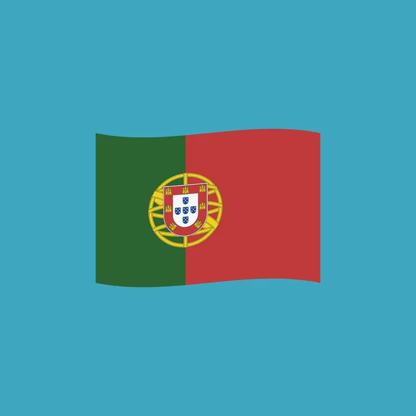 Portugal Flaggikonen Platt Design Självständighetsdagen Eller National Dag Semester Konceptet — Stock vektor
