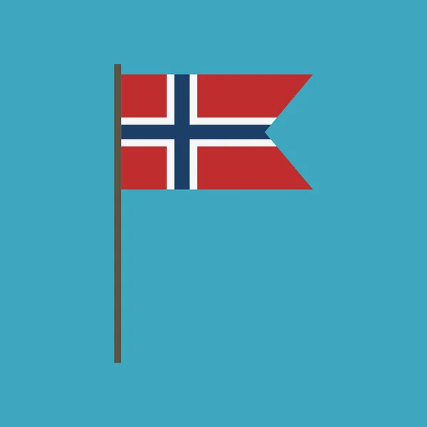 Icono Bandera Noruega Diseño Plano Día Independencia Concepto Día Fiesta — Archivo Imágenes Vectoriales