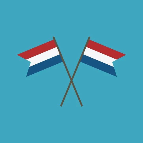 Nederland Vlagpictogram Platte Ontwerp Independence Day Nationale Dag Concept Vakantie — Stockvector