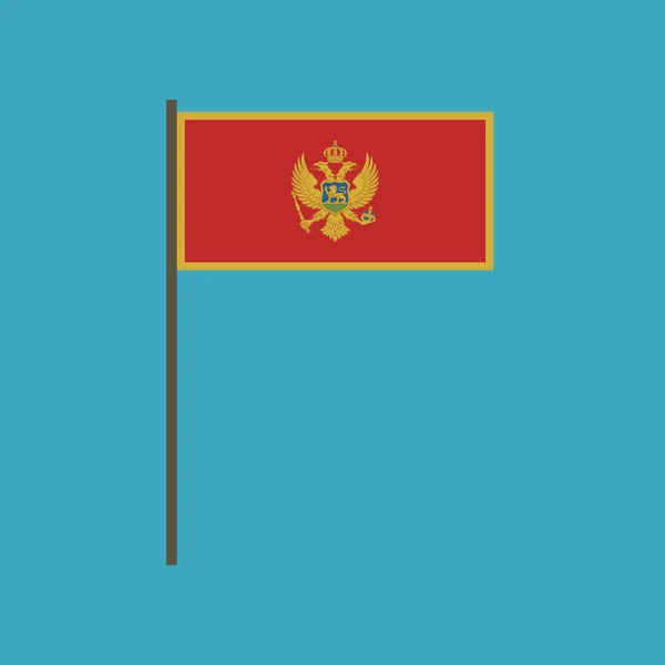 Flagge Montenegros Flachem Design Unabhängigkeitstag Oder Nationalfeiertag Konzept — Stockvektor