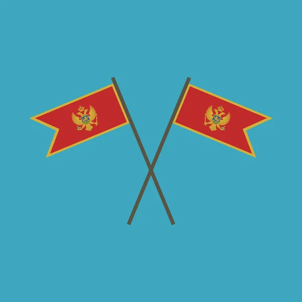 Montenegro Icono Bandera Diseño Plano Día Independencia Concepto Día Fiesta — Archivo Imágenes Vectoriales
