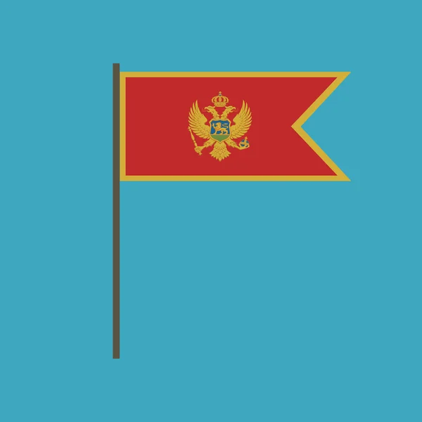 Černá Hora Ikona Příznaku Plochý Design Den Nezávislosti Nebo Národní — Stockový vektor