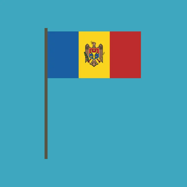 Moldova Flag Icon Flat Design Independence Day National Day Holiday — Stock Vector