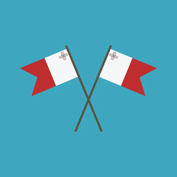 Ícone Bandeira Malta Design Plano Dia Independência Conceito Feriado Nacional —  Vetores de Stock