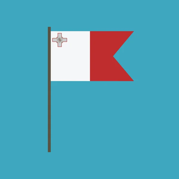 Bandera Malta Icono Diseño Plano Día Independencia Concepto Día Fiesta — Vector de stock