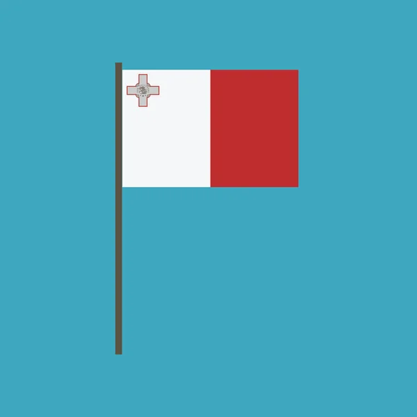 Malta Vlagpictogram Platte Ontwerp Independence Day Nationale Dag Concept Vakantie — Stockvector