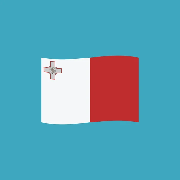 Bandera Malta Icono Diseño Plano Día Independencia Concepto Día Fiesta — Vector de stock