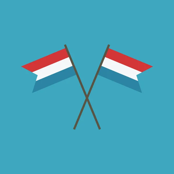 Luxemburg Vlagpictogram Platte Ontwerp Independence Day Nationale Dag Concept Vakantie — Stockvector