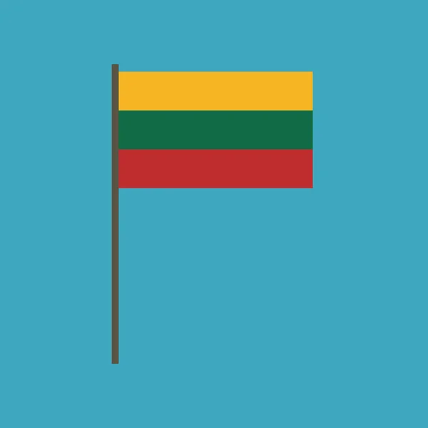 Иконка Флага Литвы Плоской Конструкции День Независимости Праздничная Концепция Национального — стоковый вектор
