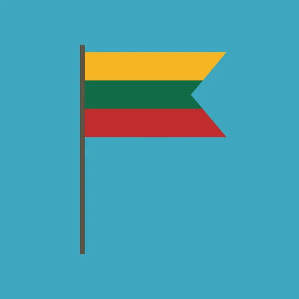 Ikona Příznaku Litva Plochý Design Den Nezávislosti Nebo Národní Den — Stockový vektor