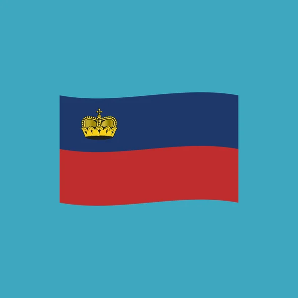 Lihtenştayn Bayrağı Simgesi Düz Tasarım Bağımsızlık Günü Ulusal Gün Tatil — Stok Vektör
