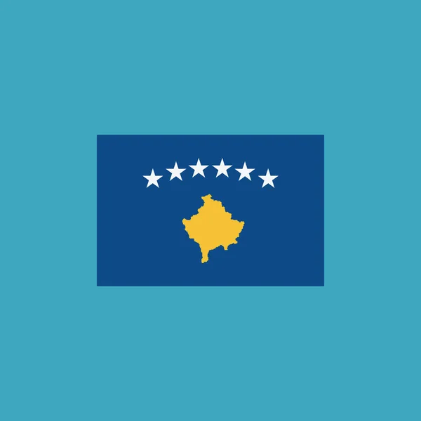 Kosovo Vlagpictogram Platte Ontwerp Independence Day Nationale Dag Concept Vakantie — Stockvector