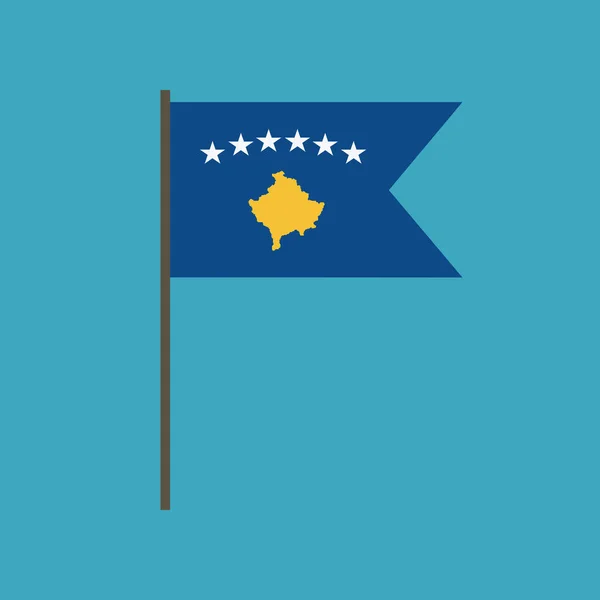 Ícone Bandeira Kosovo Design Plano Dia Independência Conceito Feriado Nacional — Vetor de Stock